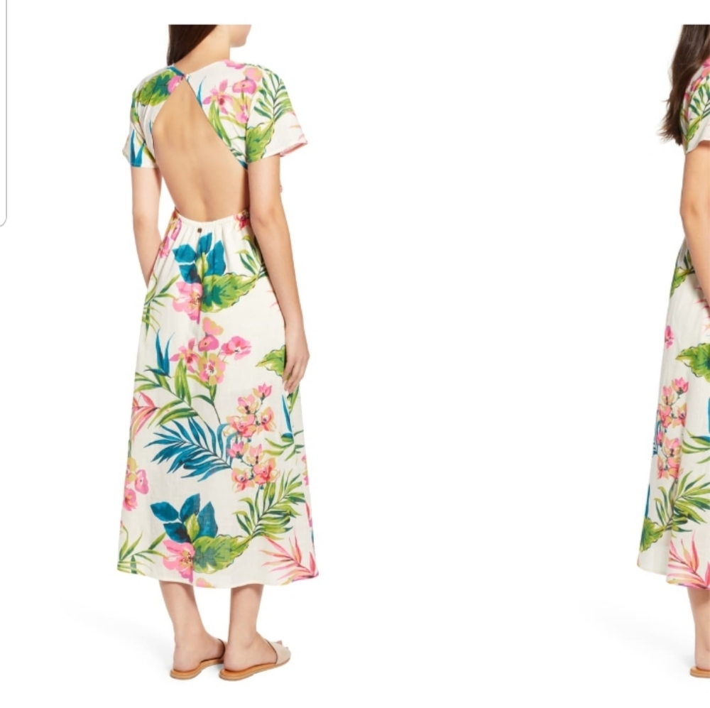 E_Rolling Seas Print Midi DressBILLABONG